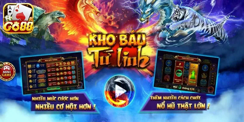 Hệ thống đồ họa trong kho báu tứ linh Go88 được thiết kế với cực kỳ sắc nét 